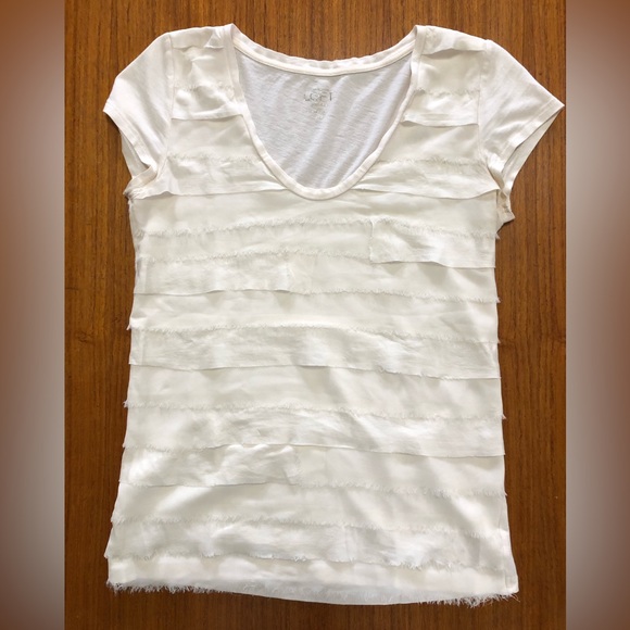 LOFT Tops - Ann Taylor LOFT Lace Ribbon Tee